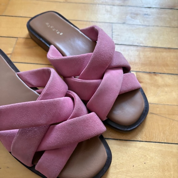 Maguire Sz 8 (38) Suede Braided Pink Slip On Sandals - Picture 2 of 7
